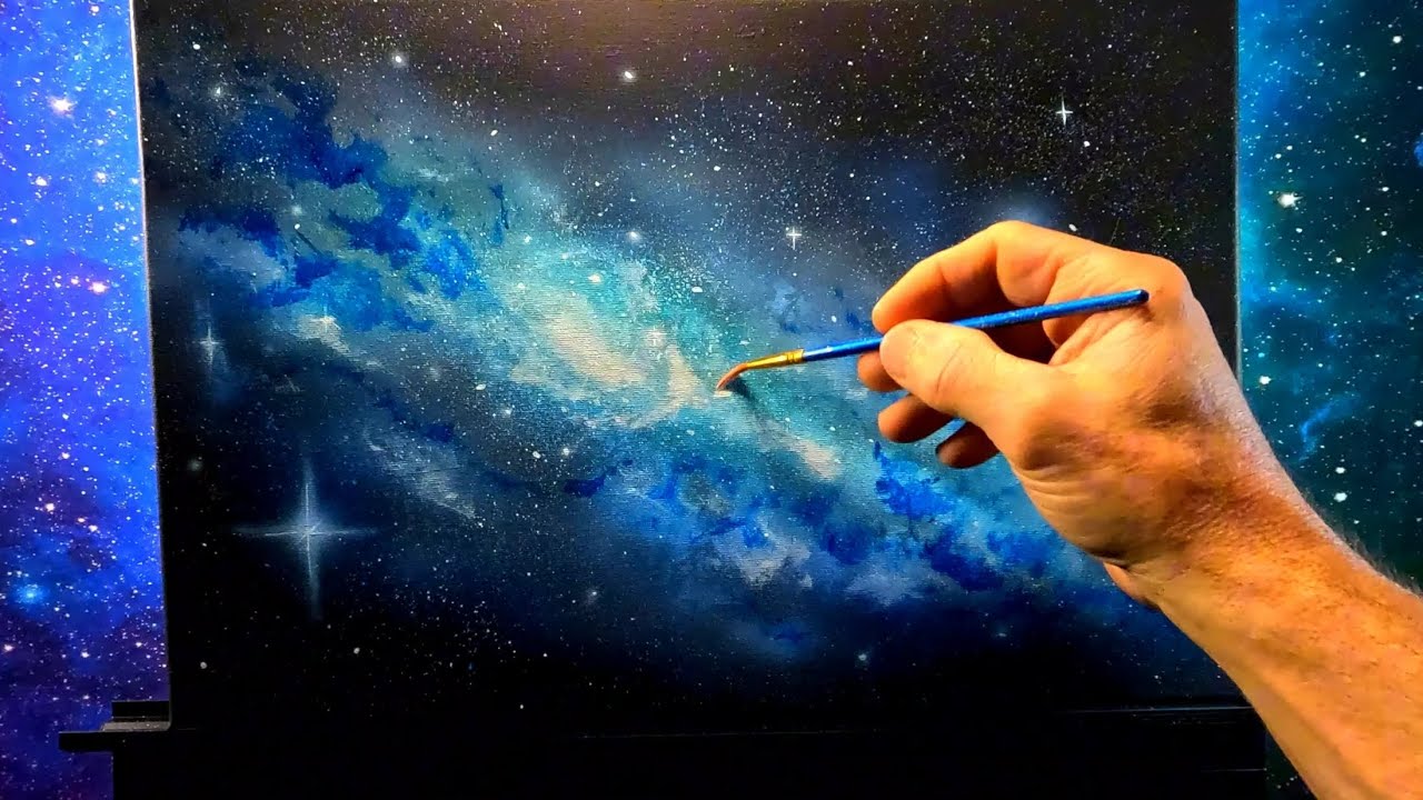 Star System Acrylic galaxy Nebula painting on canvas