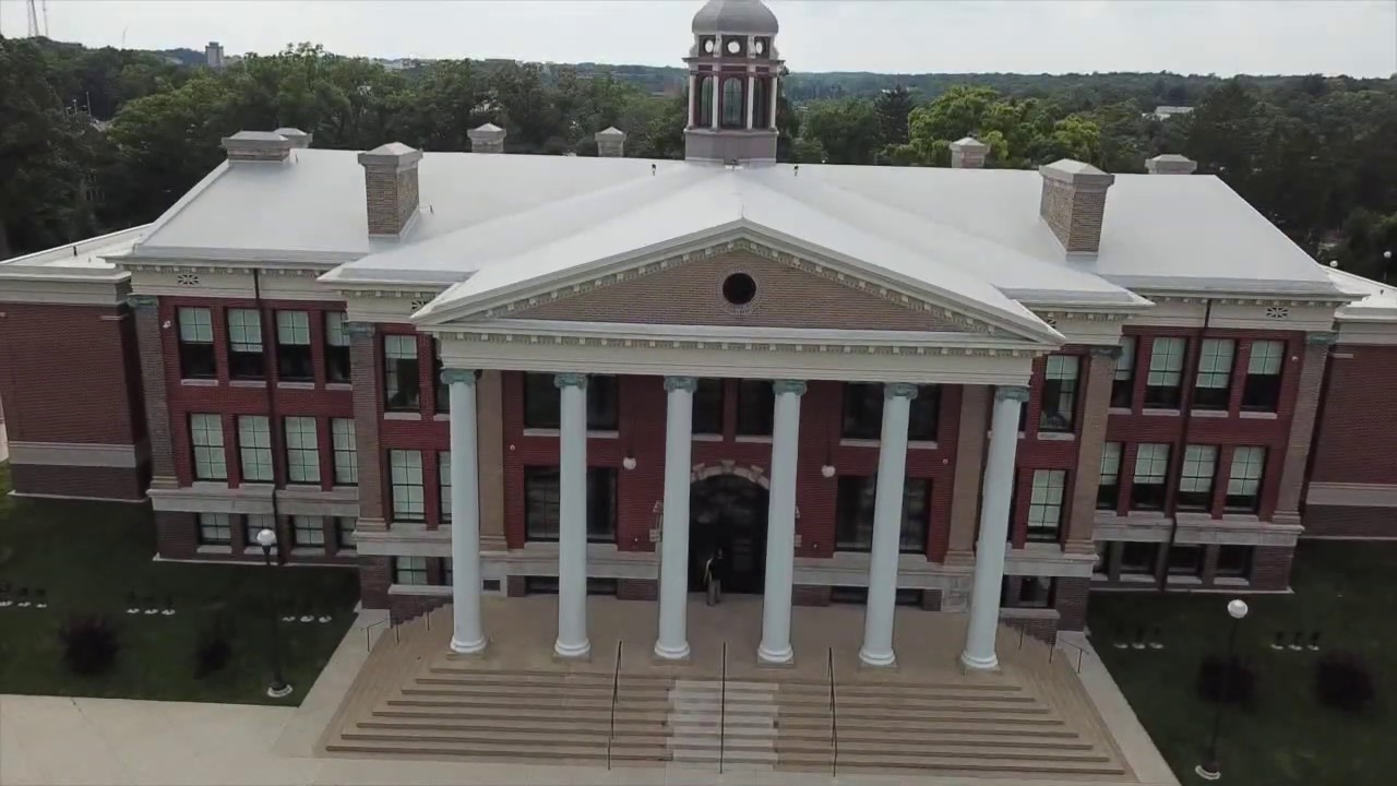Drone Over Heritage Hall at Western Michigan University
