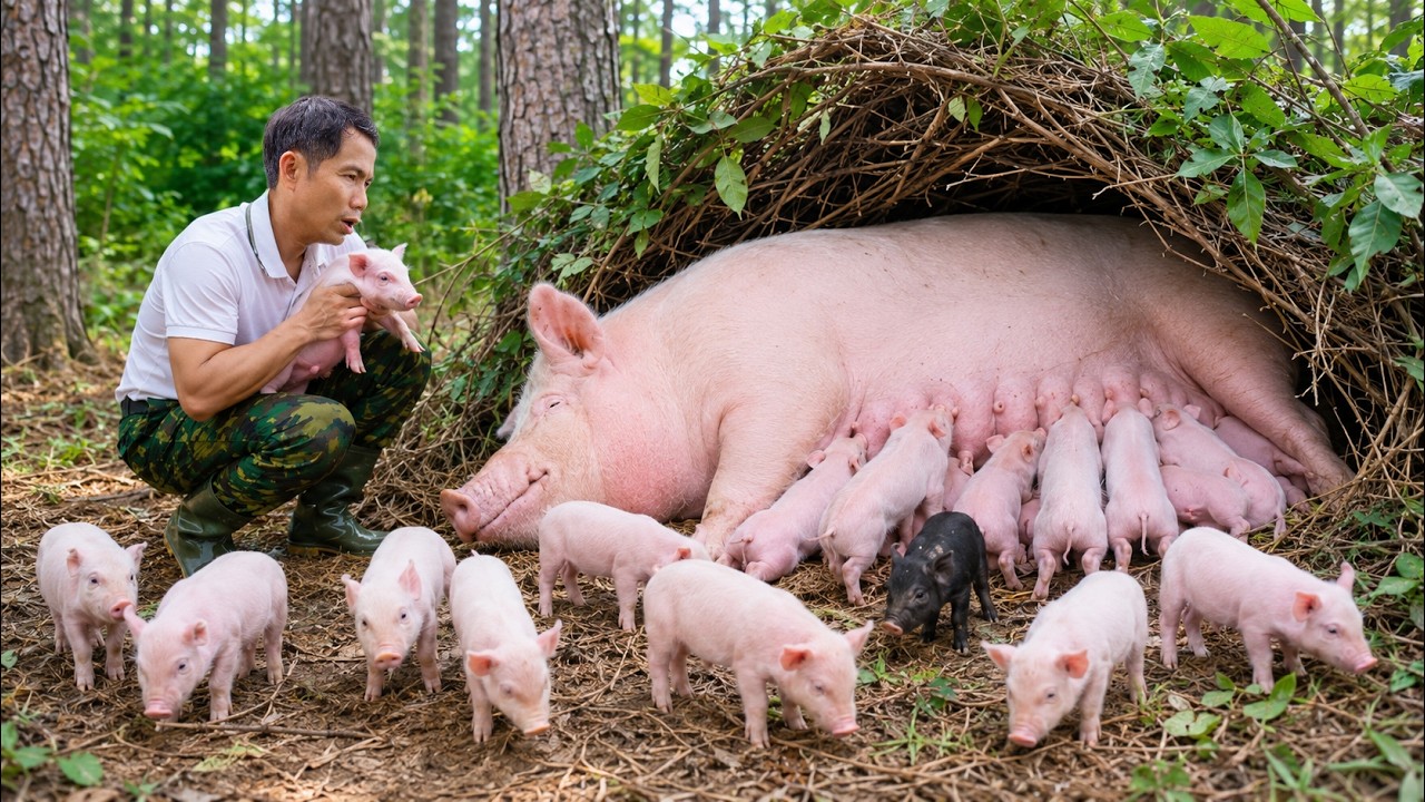 Catching Wild Boars... I Found 100 Piglets
