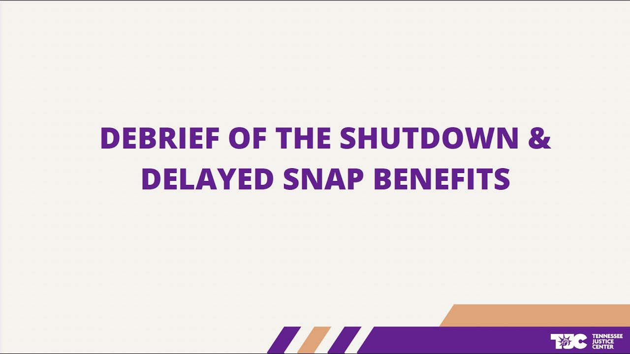Virtual Convening: Debrief of the Government Shutdown and Delayed SNAP Benefits