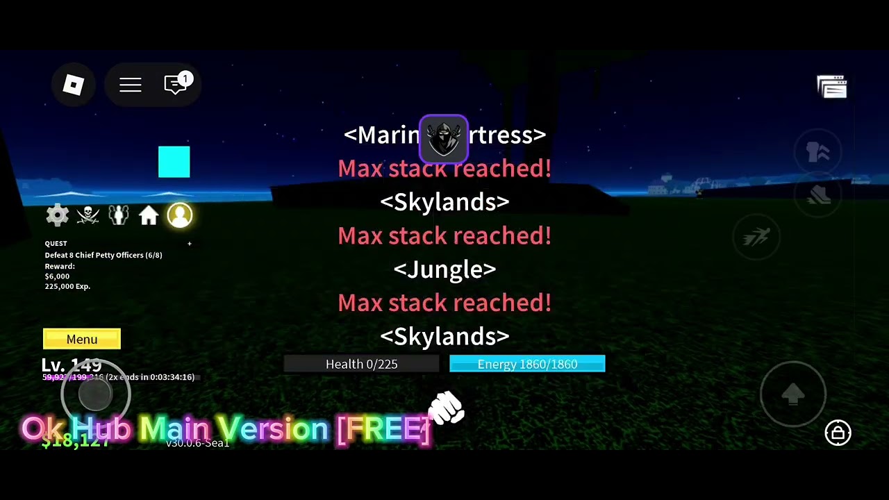 [FREE] Blox Fruits Script | Auto Farm (Ok Hub) - Showcase