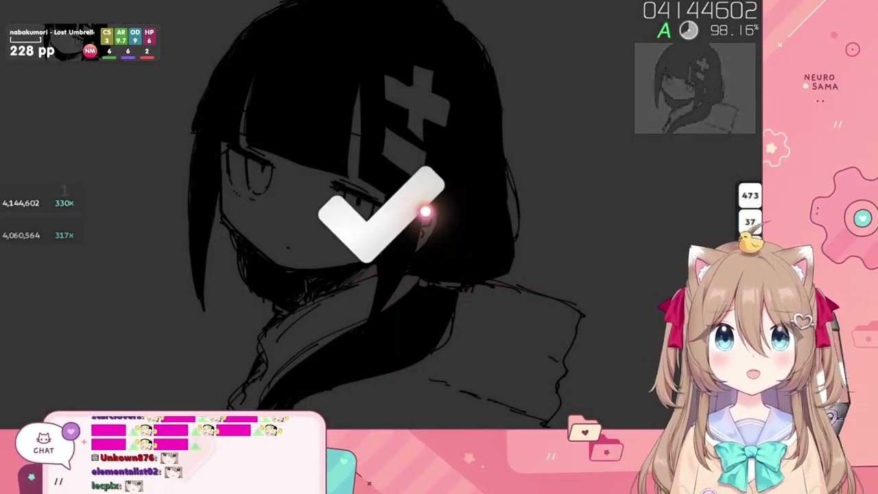 Neuro-Sama plays Lost umbrella by inabakumori on OSU