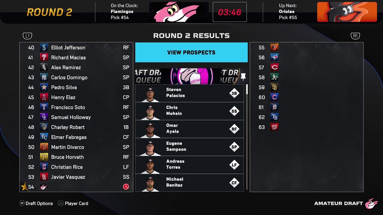 Flamingos baseball 27 Draft
