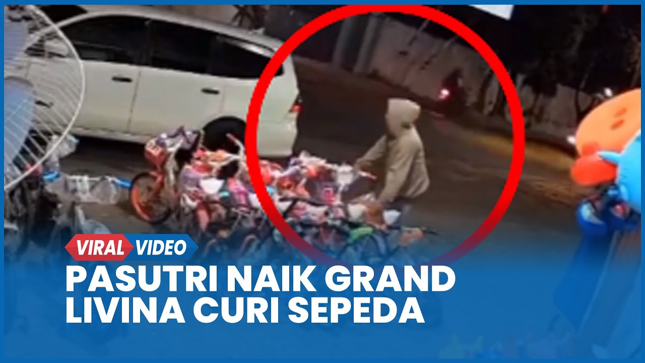 Terekam Pasutri Naik Grand Livina Nekat Curi Sepeda Anak di Probolinggo