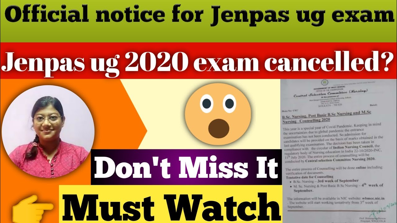 Official notice for jenpas ug 2020 exam |jenpas ug 2020 exam cancelled |jenpauh exam important news