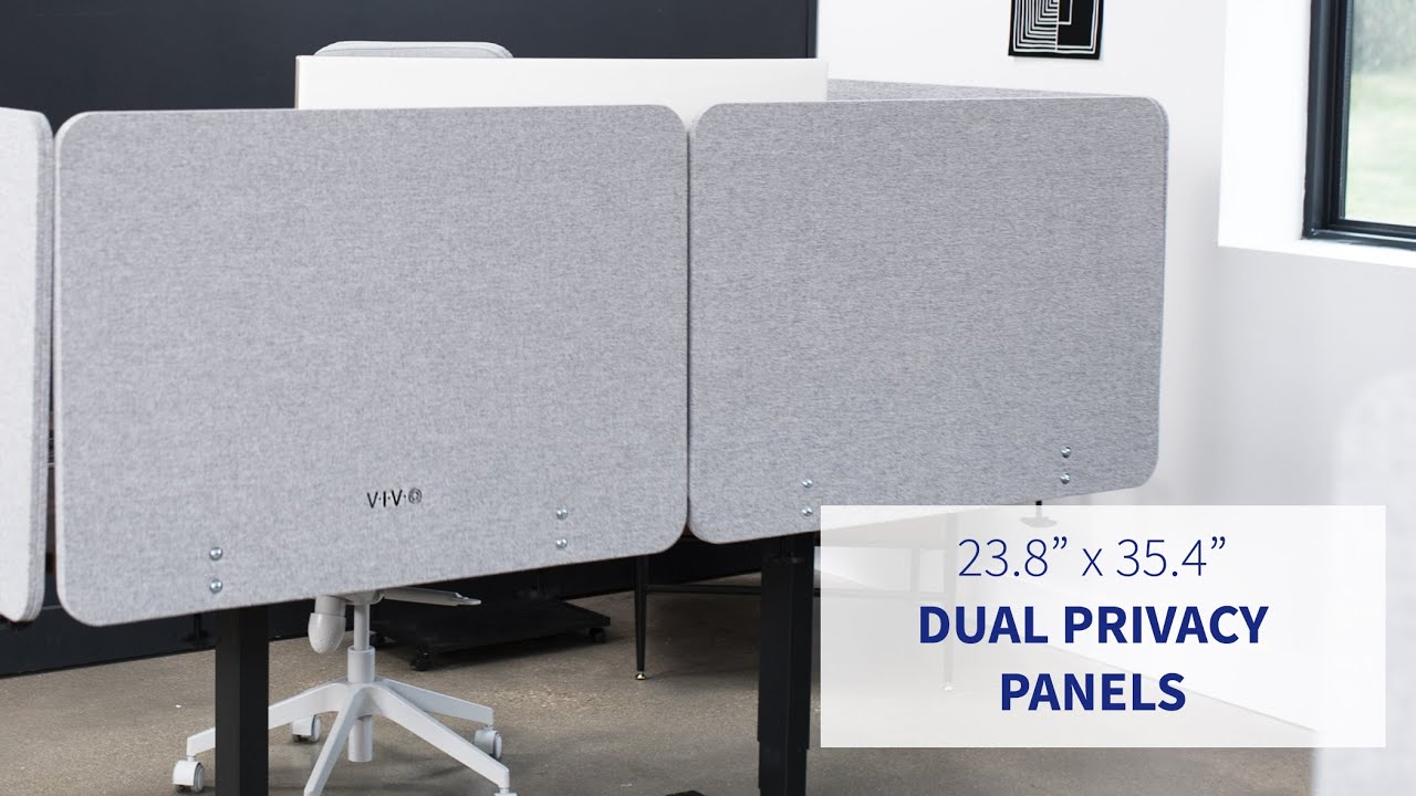 PP-2-V072G Clamp-on Desk Privacy Panels (x2) by VIVO