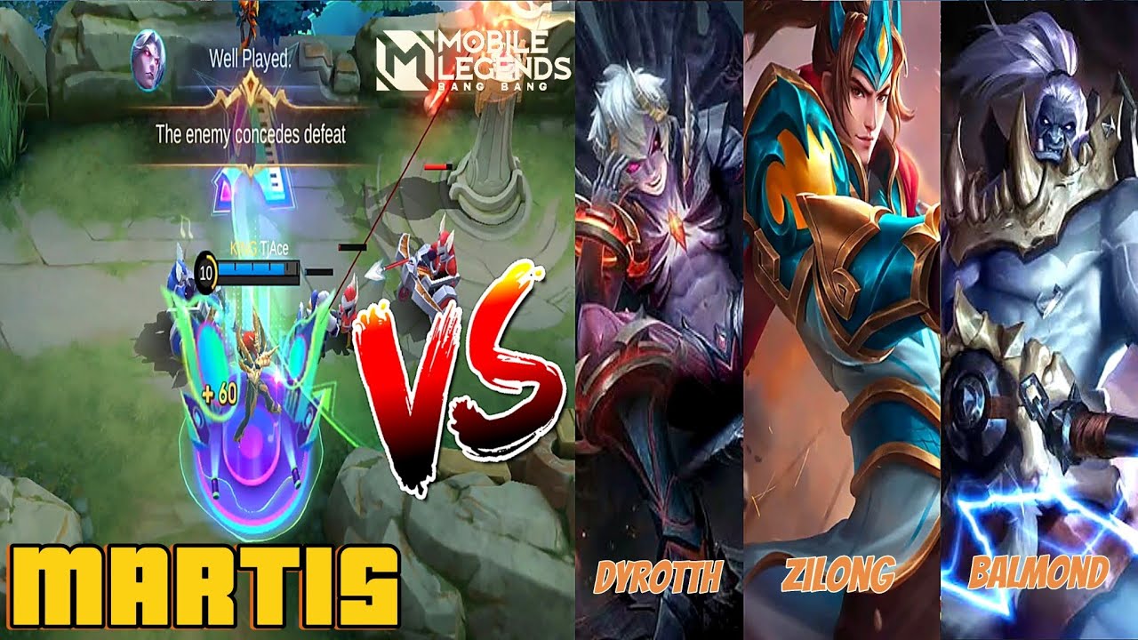 MARTIS VS 3 1D10Ts | DYROTTH, ZILONG, BALMOND 😱 WHO IS THE KING OF FIGHTERS!! #mlbbmartis #mvp