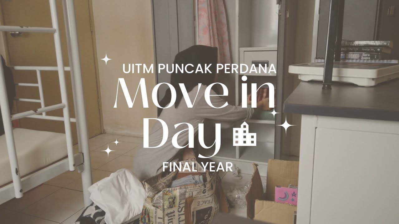MOVING VLOG: college move-in day, getting key, room tour, unpack, final year | UiTM Puncak Perdana