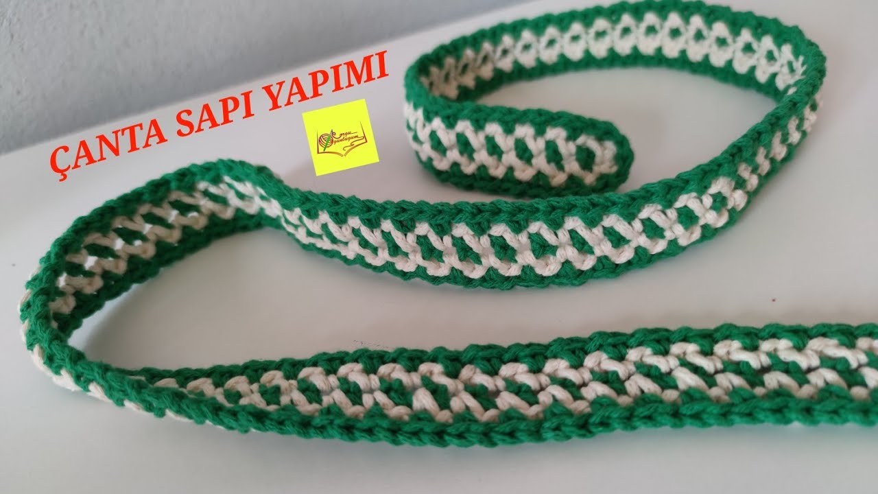 ÖRGÜ ÇANTA SAPI YAPIMI/Alça de bolsa de malha/mesh bag handle/ Kolay çanta sapı/handle dompet rajut
