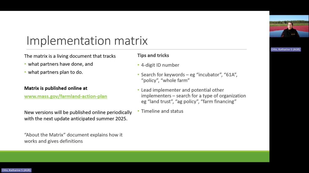 What’s in the Plan?  Digging into the implementation matrix.  March 2025