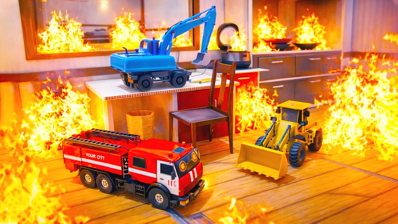 When Fire Breaks Out 🔥🚨| Fire Truck & Loader Rush to the Scene | CONSTRUCTION VEHICLES