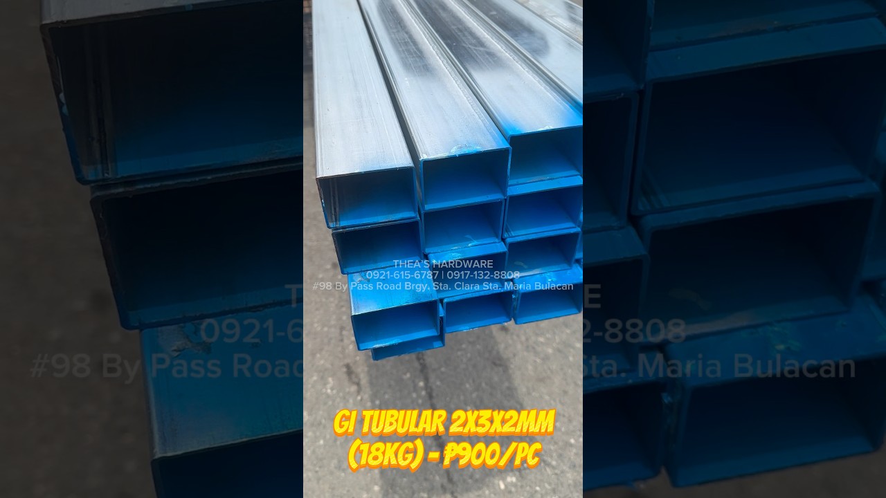 Gi tubular 2x3x2mm (18kg) ₱900/pc. #hardware #shortsvideo #shorts #short #hardwareproducts