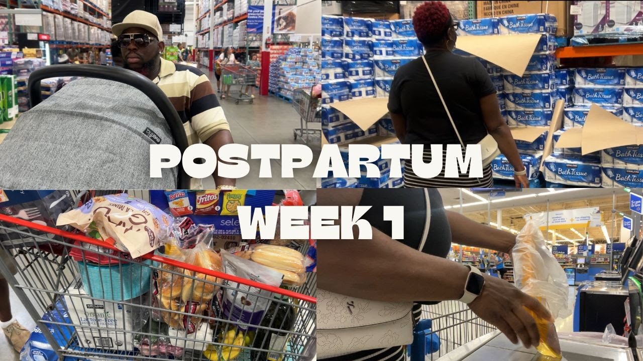 FIRST WEEK OF POSTPARTUM| COSTCO GROCERY RESTOCK W/ FAMILY| VLOG