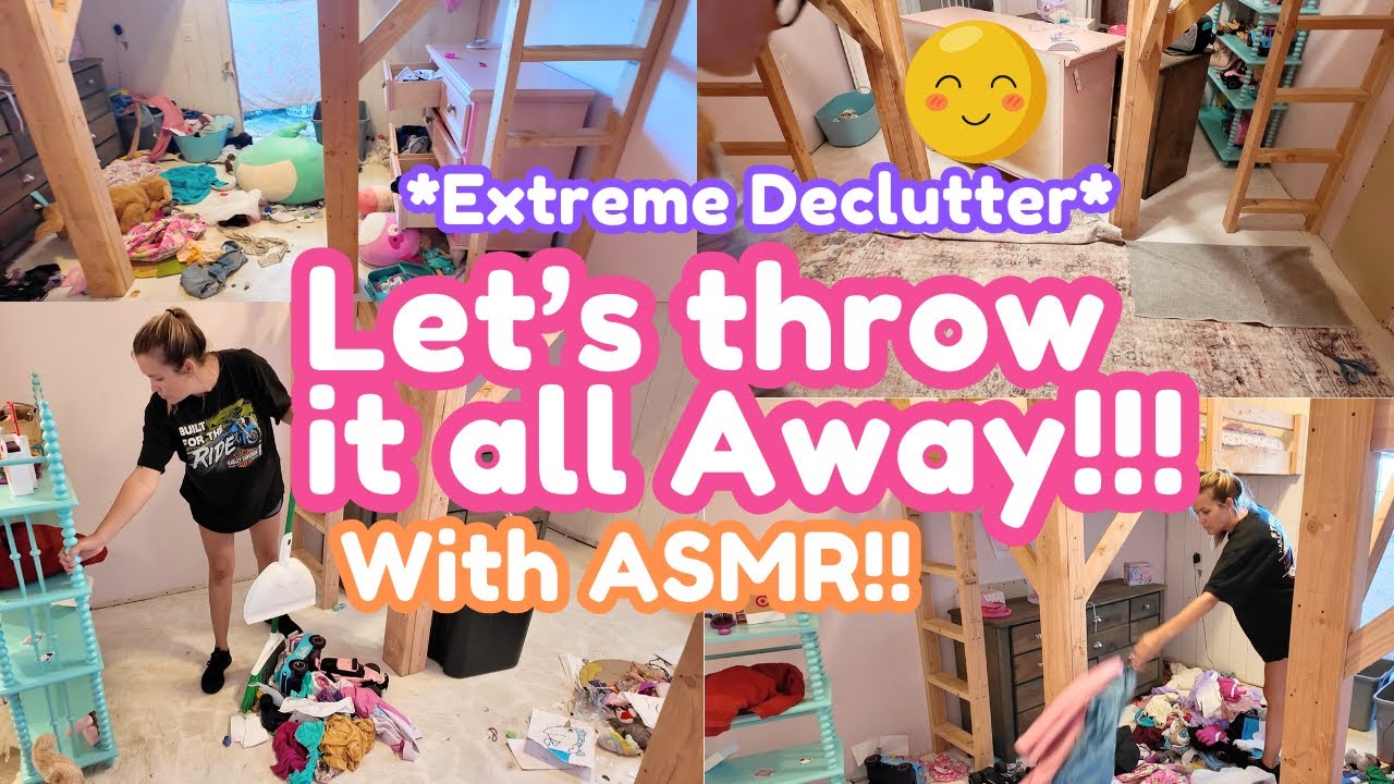 DECLUTTERED ALL OF THE JUNK || MINIMALIST JOURNEY 2025 | GIRLS ROOM EXTREME DECLUTTER *ASMR*