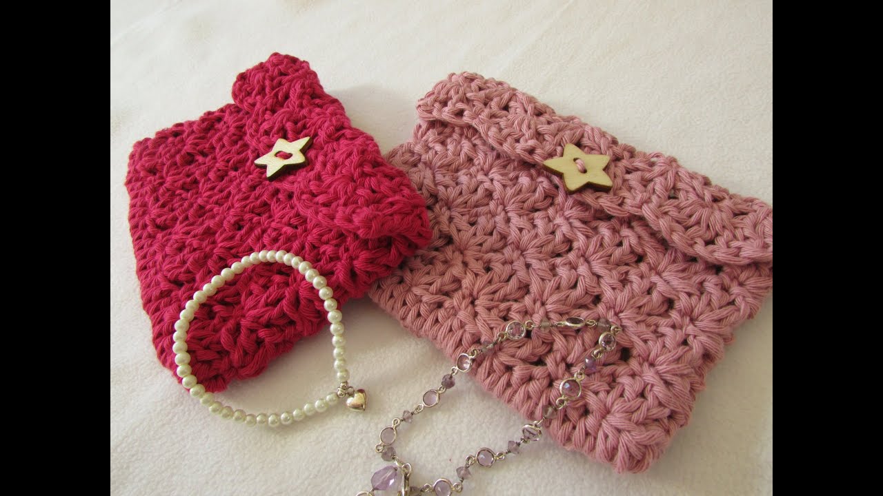 VERY EASY crochet mini shell stitch purse tutorial
