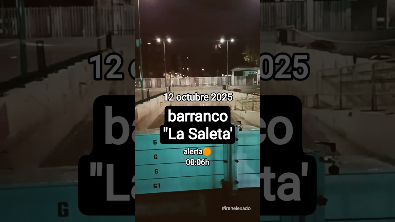 Aldaia (Valencia) 12 octubre 2025 00:06, alerta naranja 🟠Barranco la Saleta #aldaia #barranco #dana