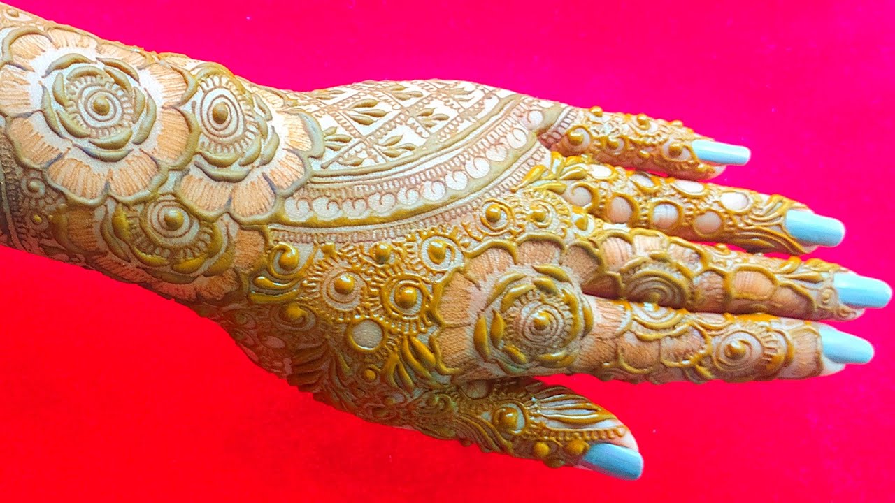 New pattern elegant rose henna design ll wedding special mehndi design for hand ll mehndi tutorial