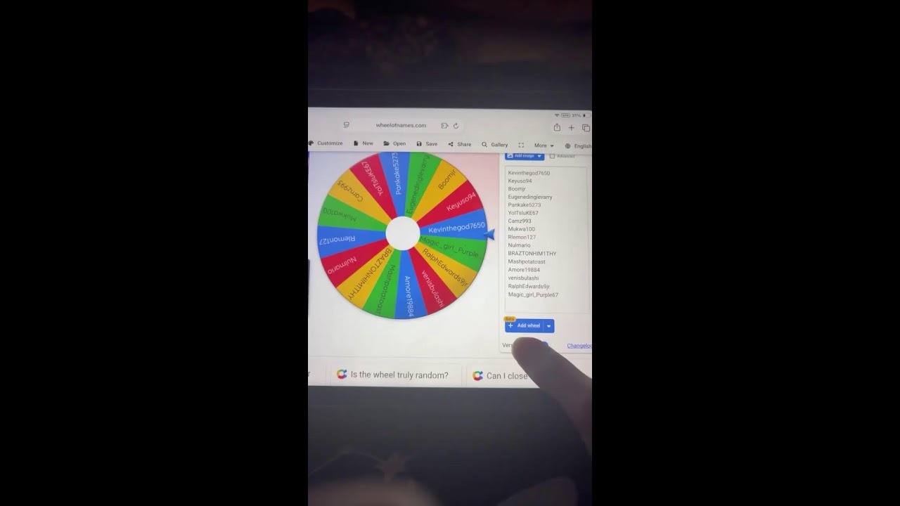 Spinning the wheel