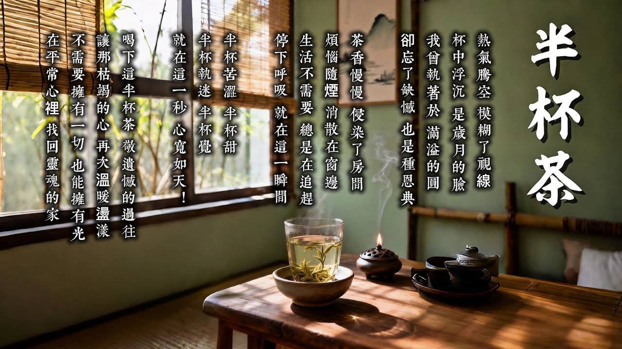 《半杯茶》給深夜的心靈留白｜生活禪系列 Half-Full Cup: Breathing Room for the Soul | Living Zen Prologue (Lofi Jazz /4K)