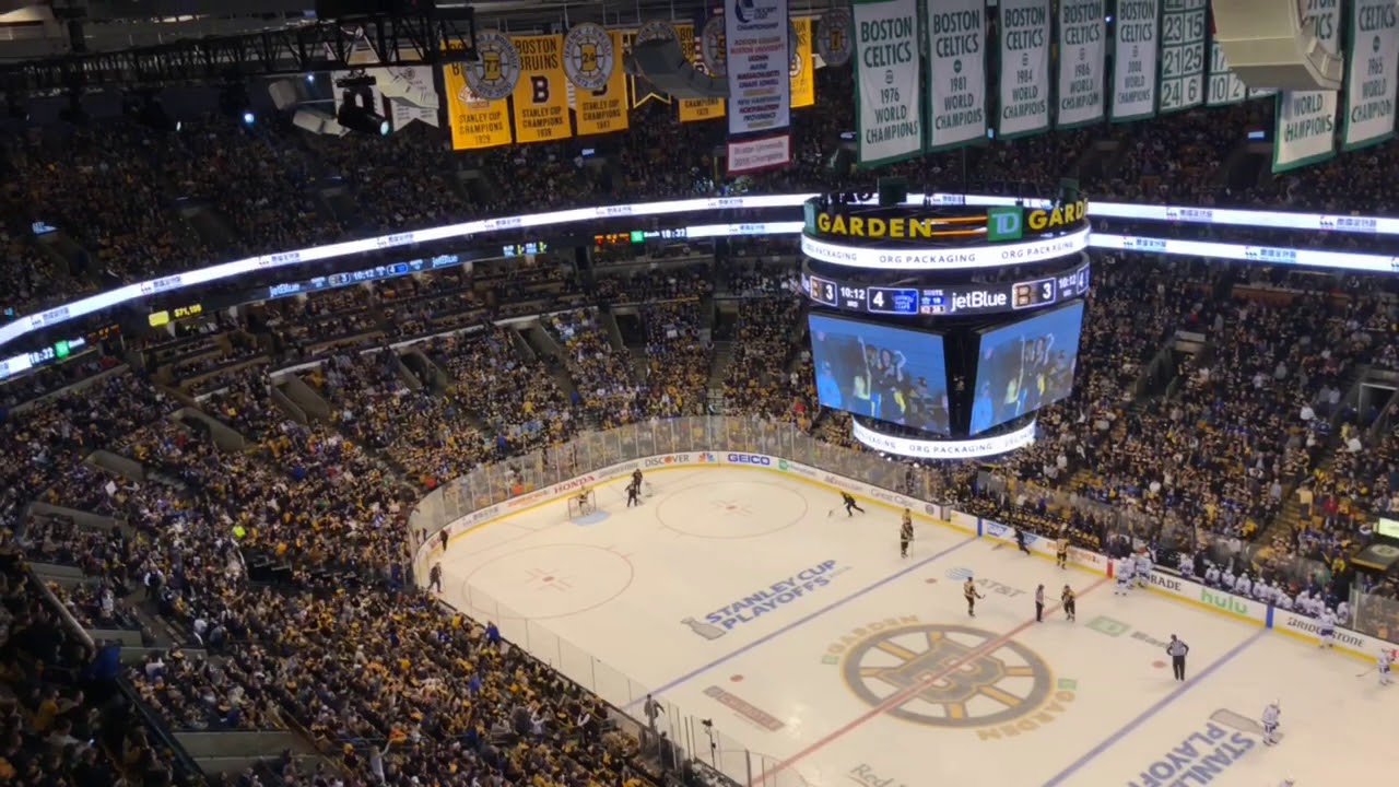 Boston Bruins fans sing Bon Jovi at TD Garden during Bruins/Maple Leafs Game 5