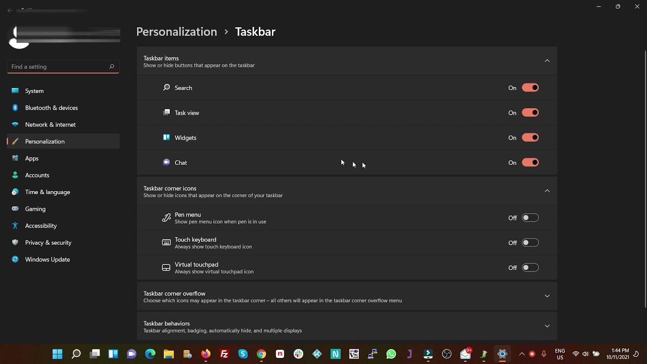 HOW TO REMOVE WINDOWS 11 WIDGET AND CHAT ICONS FROM THE TASKBAR