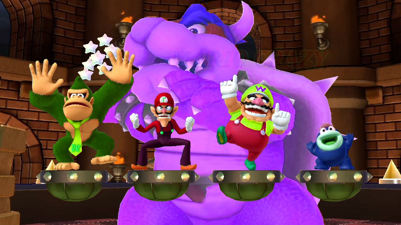 Mario Party 10 Custom Maps Donkey Kong vs Waluigi vs Spike vs Wario