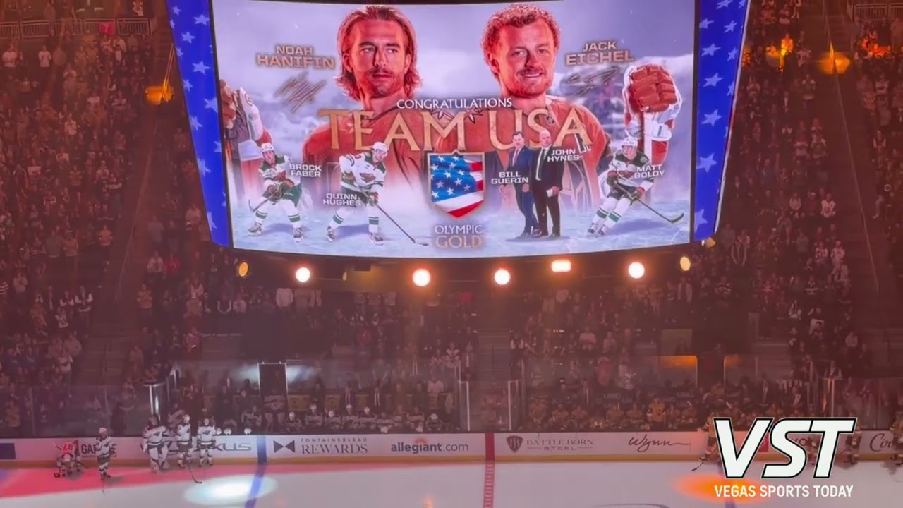 Vegas Crowd ERUPTS With “USA! USA!” as Golden Knights Honor Team USA Members