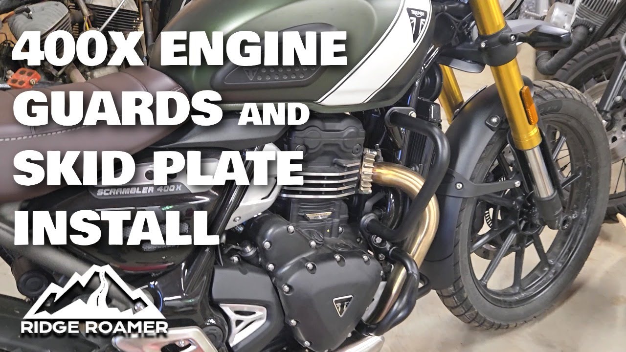 Triumph Scrambler 400X Engine Guards and Skid Plate Installation
