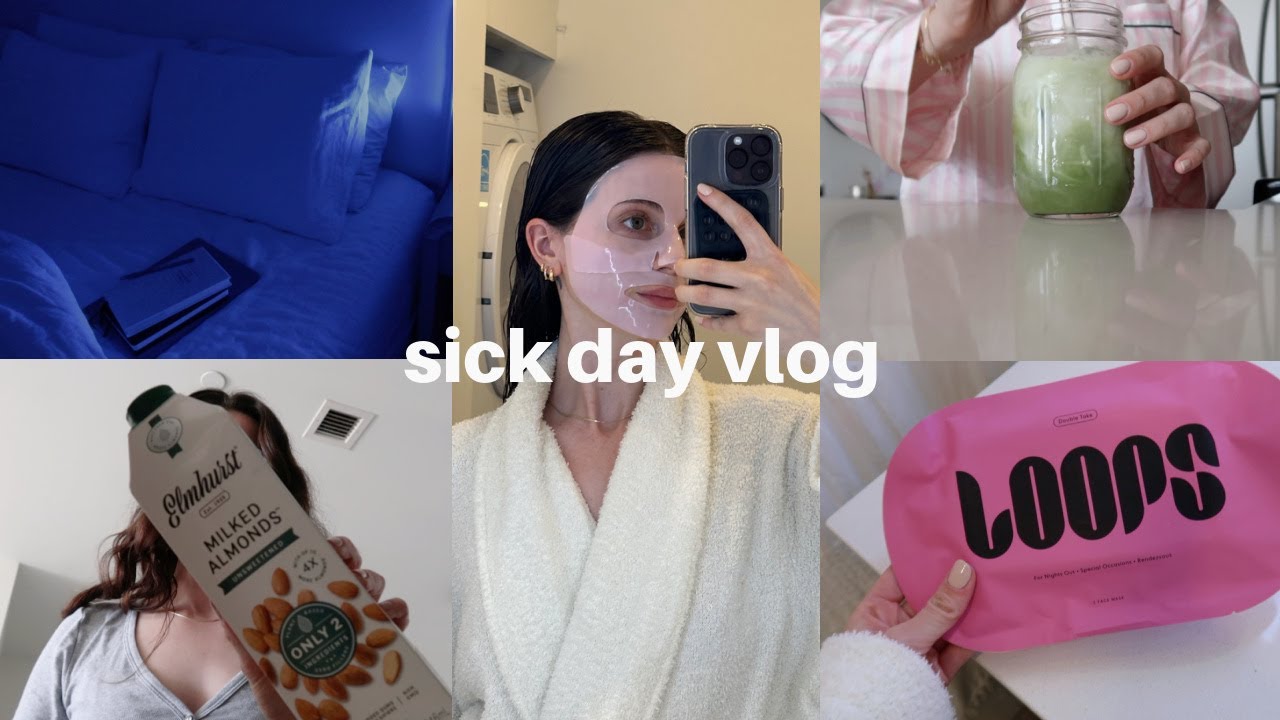 SELF CARE VLOG: sick day in my life, BEST matcha recipe, grocery haul, cooking dinner + relaxing