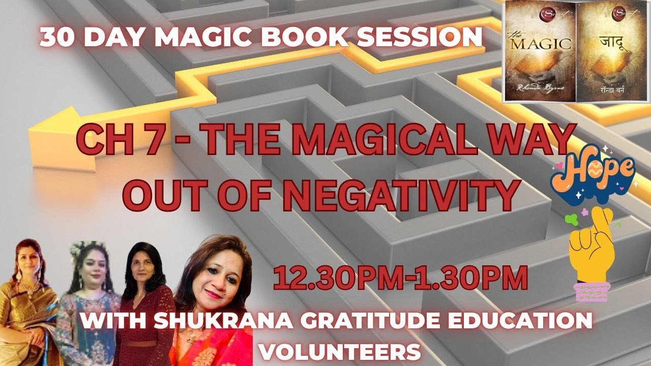 DAY-7 THE MAGICAL WAY OUT OF NEGATIVITY 12:30PM VOLUNTEER MAGIC BOOK SESSSION STARTED FROM 15/01/26.