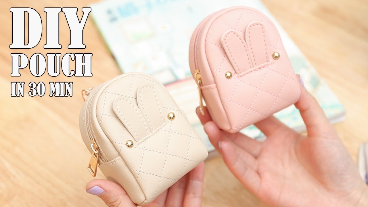 DIY LOVELY POUCH BAG // Zipper Purse Bag Tutorial PU Lather Design