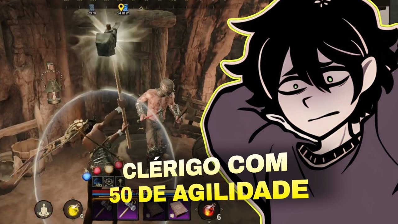 CLÉRIGO COM O MAXIMO DE DESTREZA NO JOGO E UM MARTELO - ABYSS OF DUNGEONS