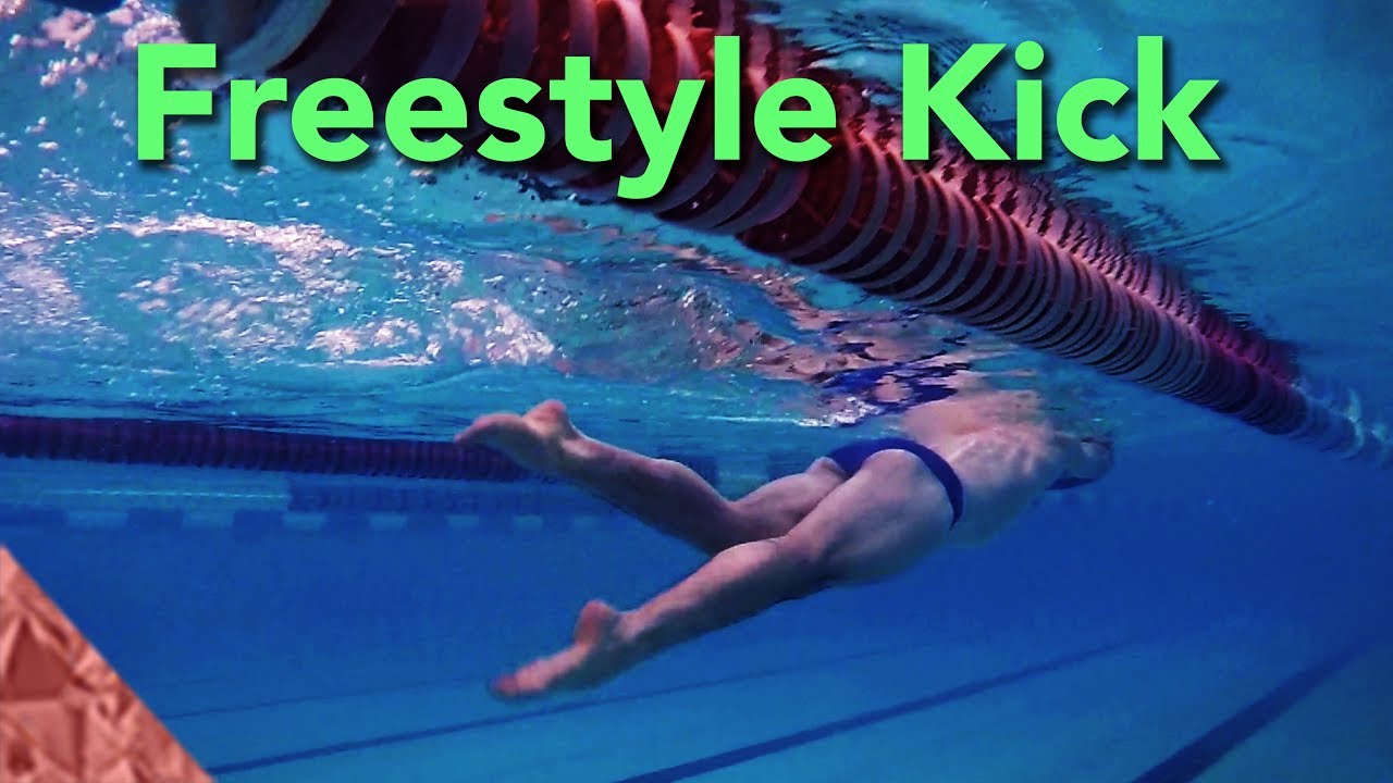 Freestyle kick technique. Swimming front crawl. Improve your position