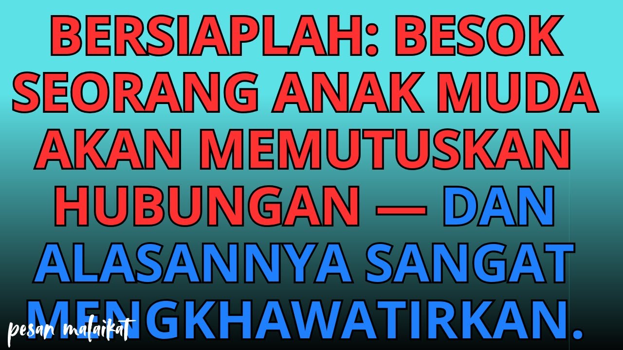 💌Bersiaplah: besok seorang anak muda akan memutuskan hubungan — dan alasannya sangat mengkhawatirkan