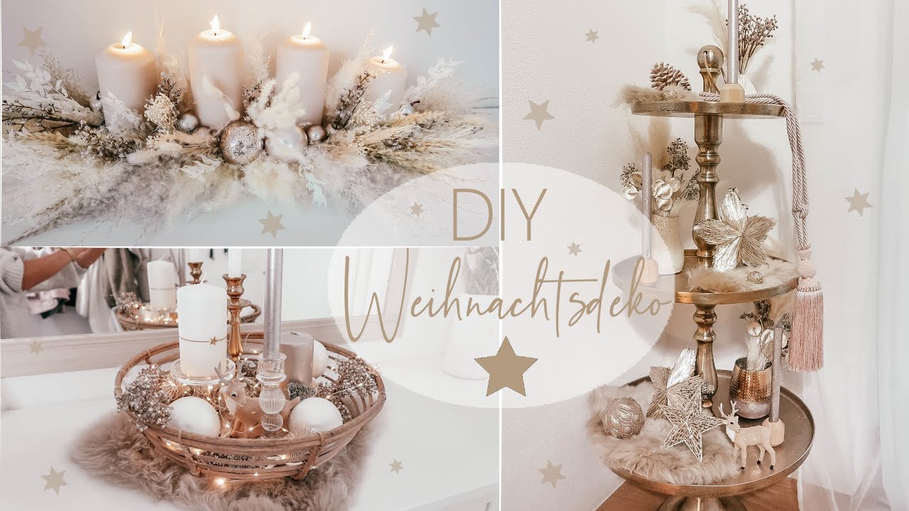 MEINE DIY WEIHNACHTSDEKO IM HAUS I GLITZER GOLD NATUR BOHO