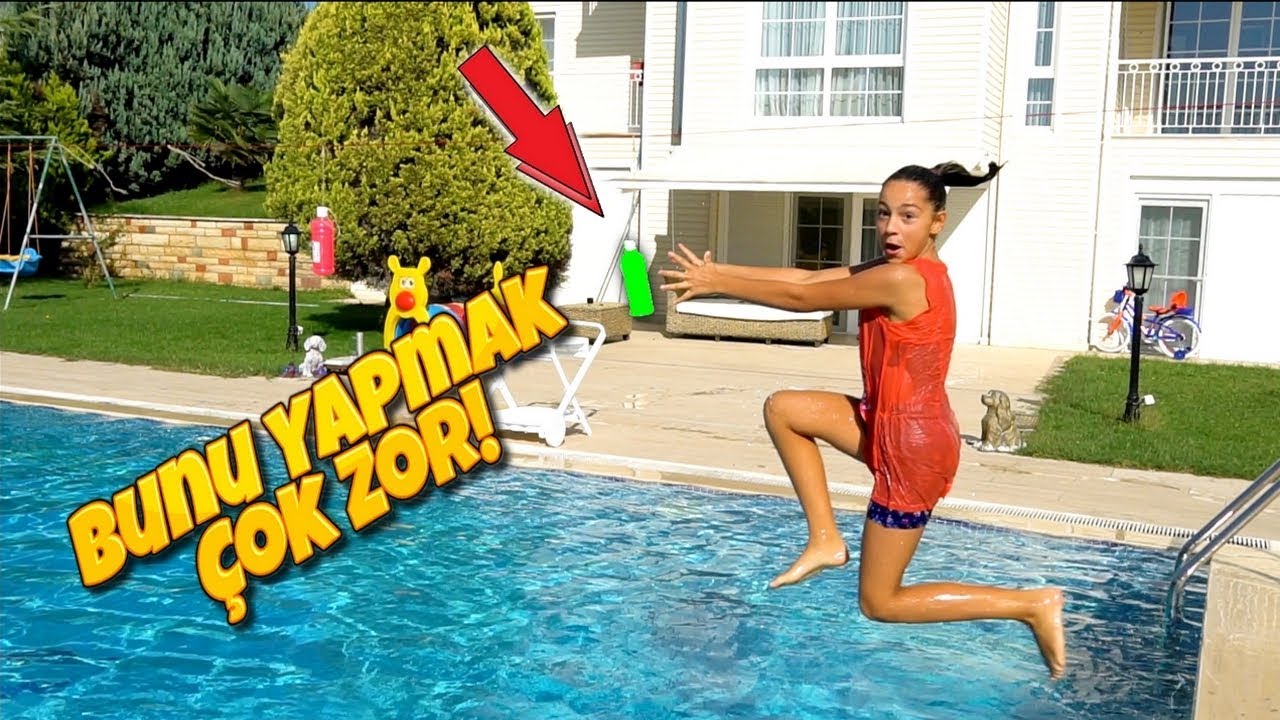 Melike Havuzun Üstünde Asılı Slime Malzemelerini Yakalıyor!