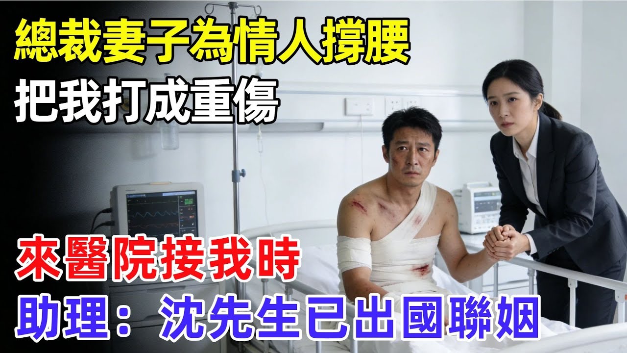 總裁妻子為情人撐腰，把我打成重傷，來醫院接我時，助理：沈先生已出國聯姻#奇聞#故事#完結文
