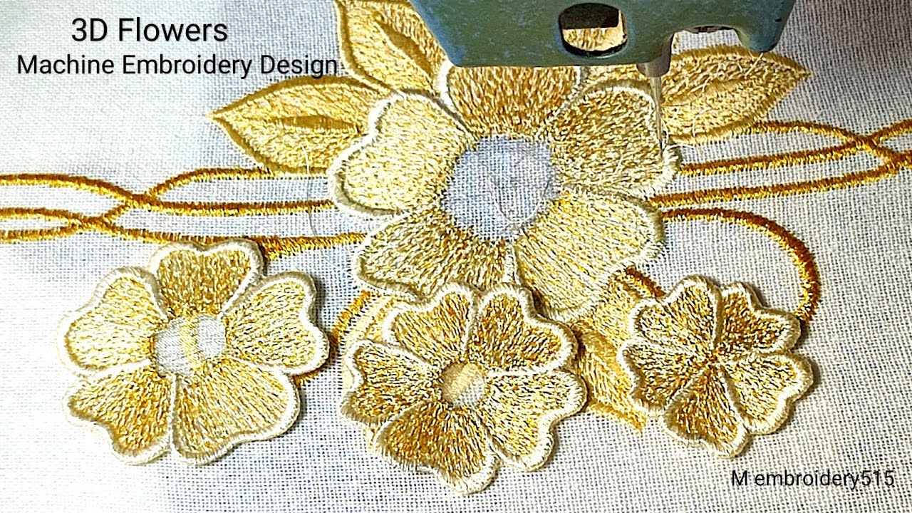 3D Flowers Embroidery Design Machine Embroidery industrial zigzag machine
