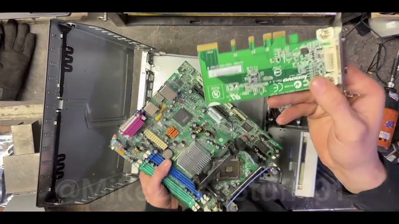 Desktop Computer Scrap Metal Recycling. Gold Recovery. 