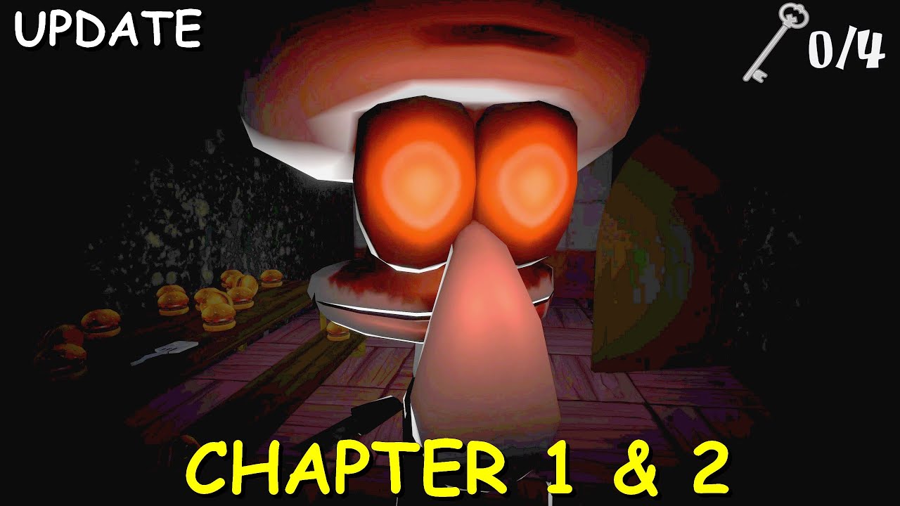 Squidward, what's wrong with you Chapter 1&2 Update V3.0.3 Full Playthrough (SpongeBob Horror Game)