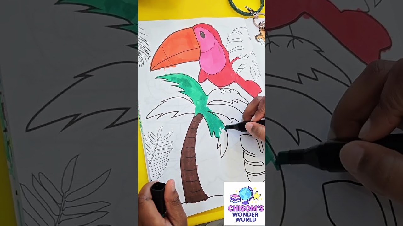 Colouring a Beautiful Tropical Bird | Chisom’s Art.#BirdColouring#TropicalBirdArt#ColouringVideo