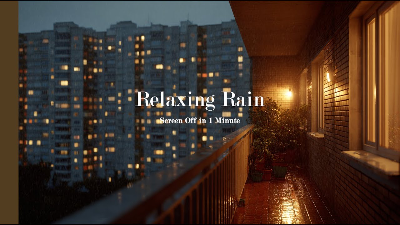 아늑한 집 안, 베란다 너머로 들리는 빗소리🏡🌧️| Cozy Home, Rain Outside | Relax time_InsomRain🎧[Screen off 1min]