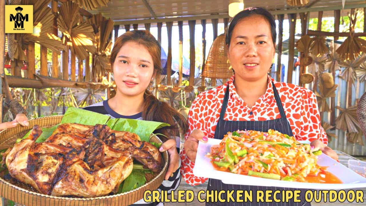 How to Make Grilled Chicken in a Village | Grilled Chicken Recipe Outdoor | Chicken BBQ Recipe