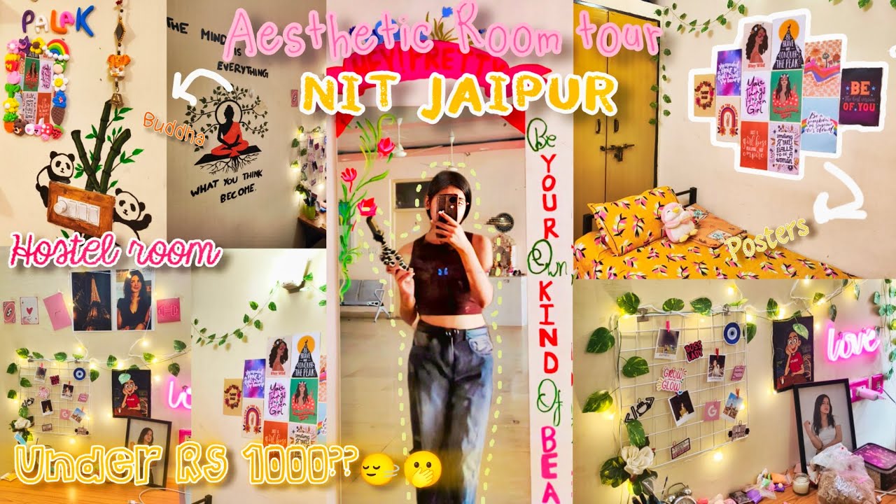 NIT Jaipur Hostel Room Tour |Aesthetic Room Makeover MNIT✨ #nit #college #roomtour #room #aesthetic 