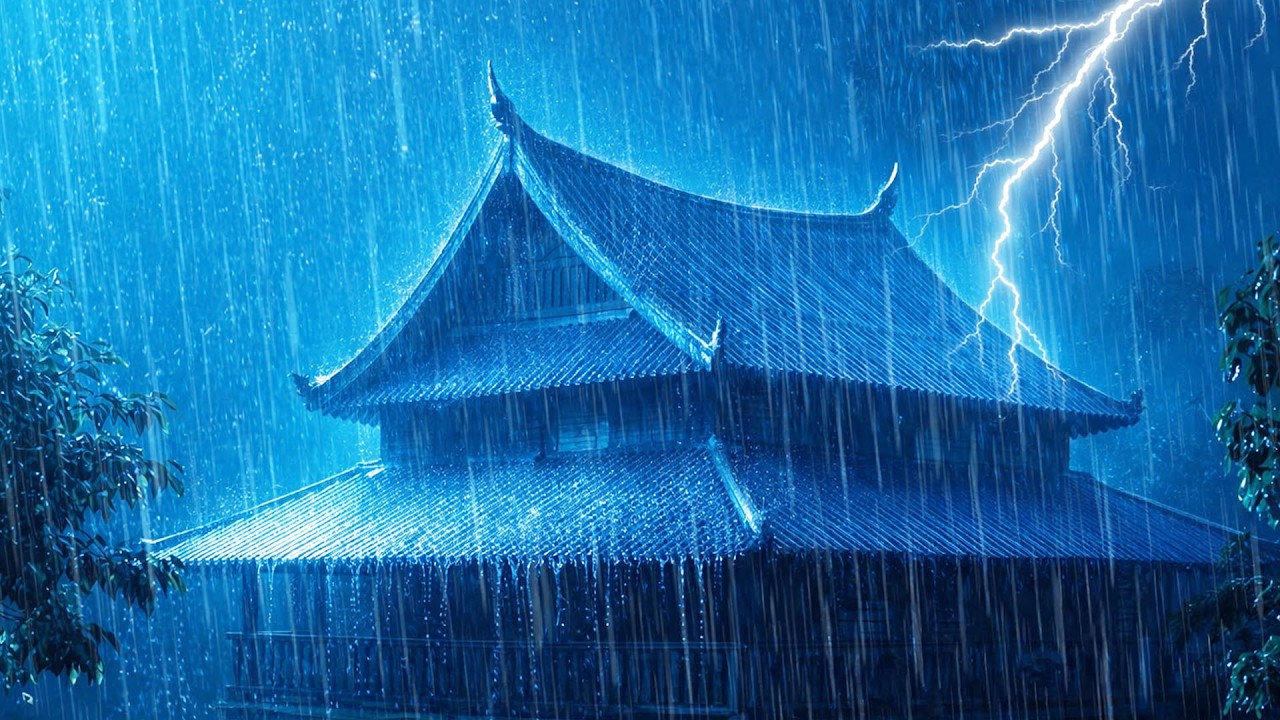 Rainy Night in the Forest 🌙 Deep Relaxation & Sleep Therapy with Tin Roof Rain Sounds