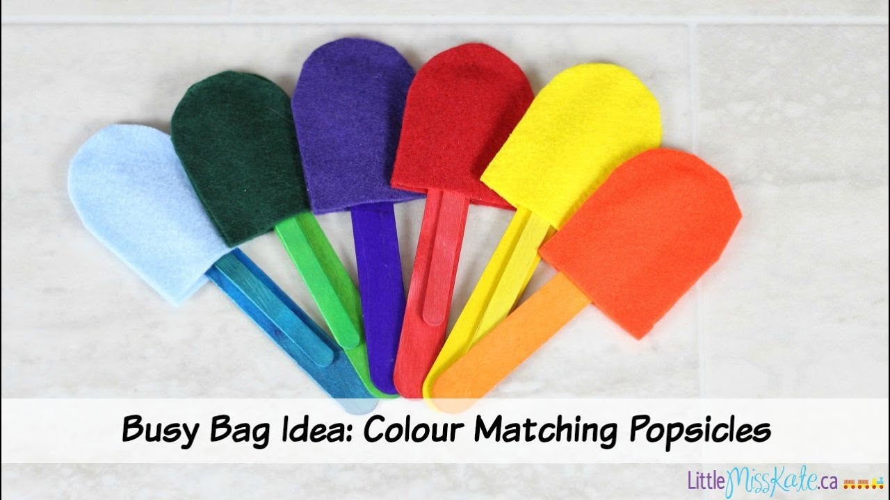 Busy bag ideas for toddlers: Colour Matching Popsicles
