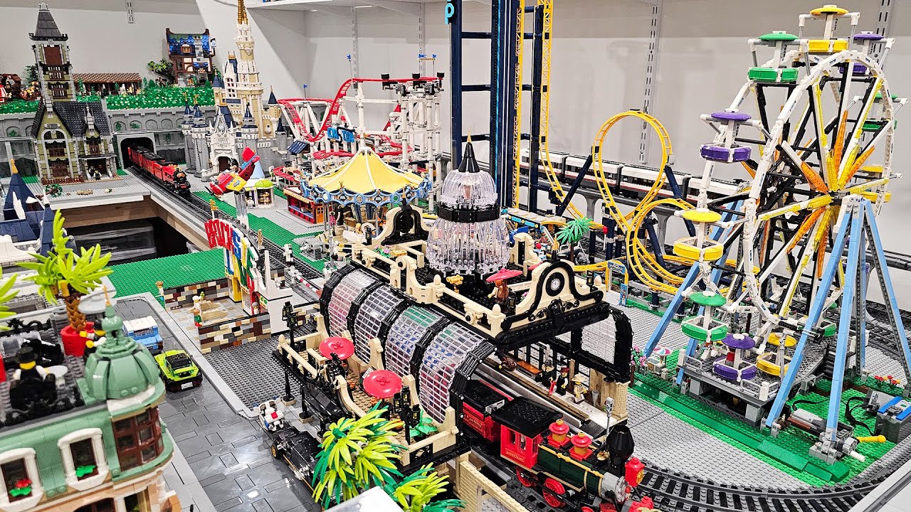 LEGO Amusement Park Update! Mixer Upgrade, Train Crossing, Layout Adjustment