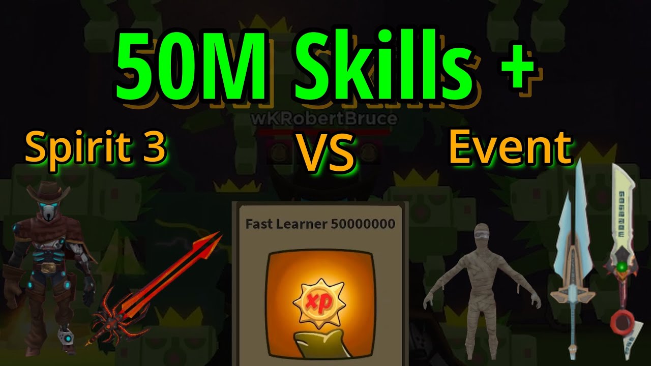 Giant Simulator | 50M Skills! | Spirit 3 vs Event Items | 10 Min Leveling!