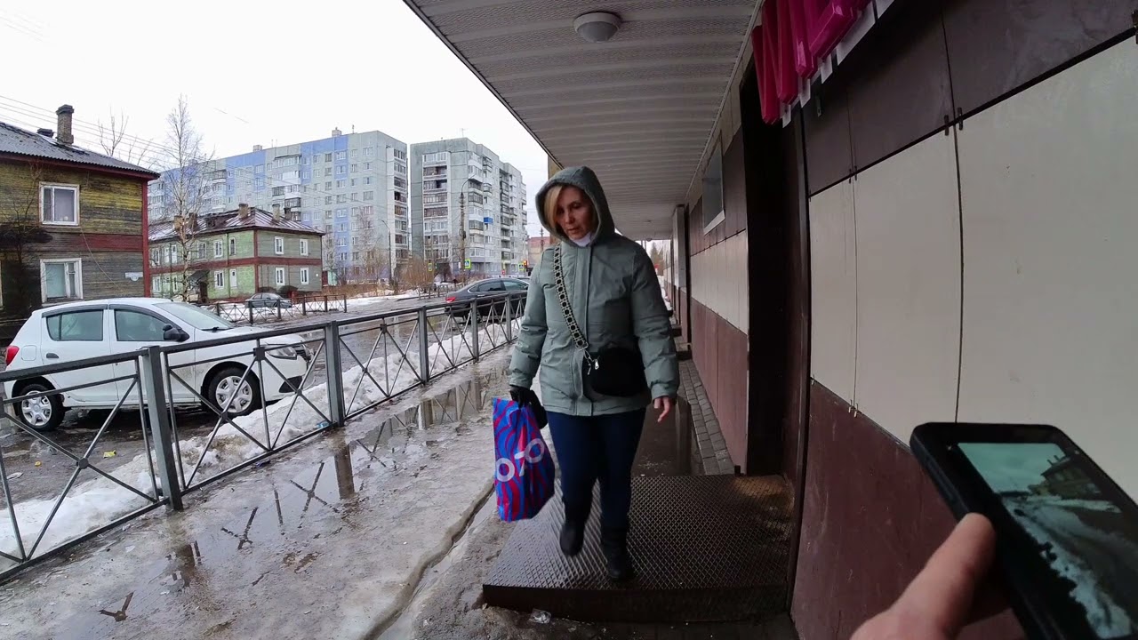Прогулка по Архангельску. Соломбала. Адмирала Кузнецова. Полярная. Партизан. Советская. 11.04.2024