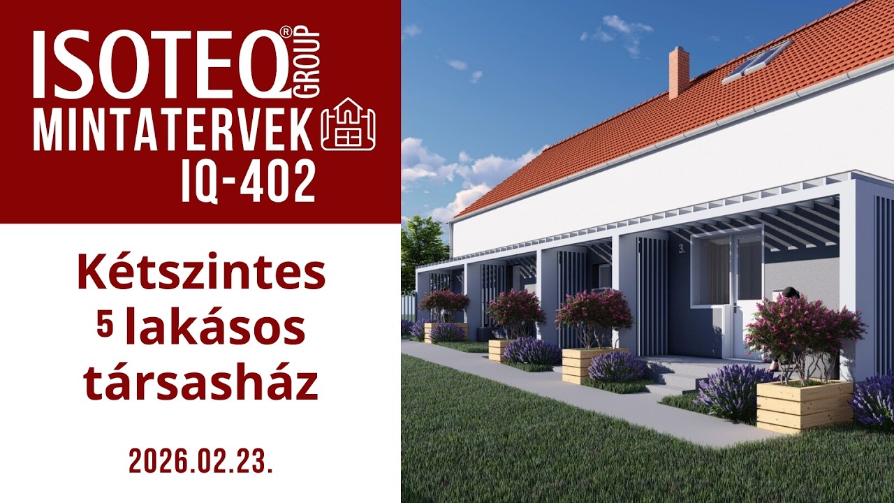 IsoteQ Mintatervek - IQ402 - Kétszintes 5 lakásos társasház